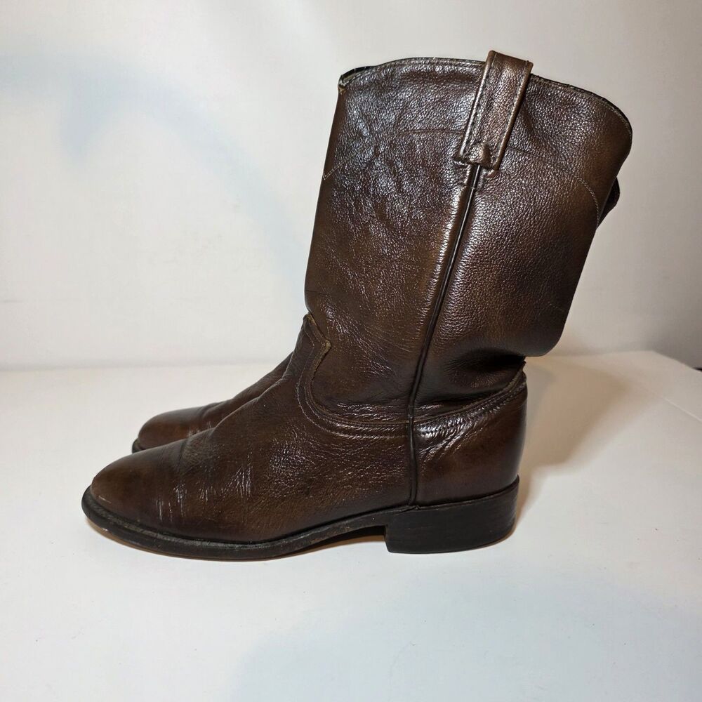 Vintage Brown Leather Dan Post Roper Boots Womens Size 8.5M P2710